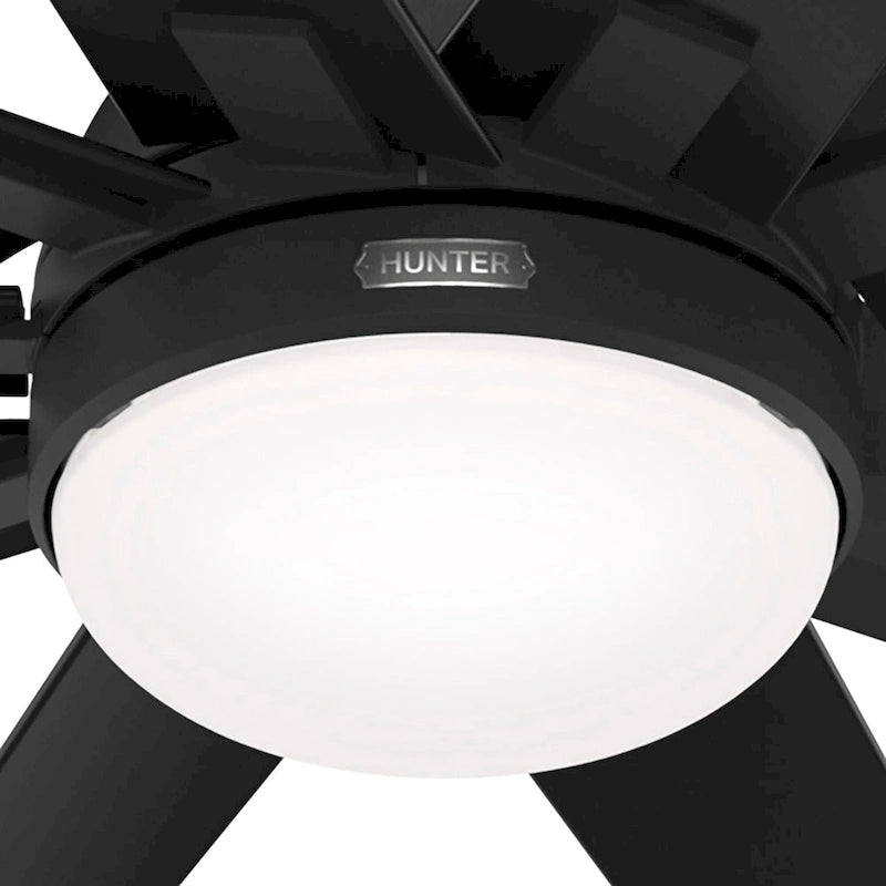 Ventilateur de plafond Hunter 60 Overton pour milieux humides, avec éclairage LED et commande murale - Style moulin à vent, transitionnel, moderne - ENERGY STAR