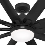 Ventilateur de plafond Hunter 60 Overton pour milieux humides, avec éclairage LED et commande murale - Style moulin à vent, transitionnel, moderne - ENERGY STAR