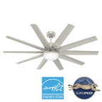 Ventilateur de plafond Hunter 60 Overton pour milieux humides, avec éclairage LED et commande murale - Style moulin à vent, transitionnel, moderne - ENERGY STAR