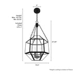 Suspension Hunter 15 Indria à 3 lumières - Salle à manger, Îlot, Entrée - Style industriel, transitionnel, géométrique