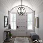 Suspension Hunter 24 Gablecrest à 4 lumières - Îlot de cuisine, salle à manger, entrée - Style campagnard, transitionnel, campagne française, aspect vieilli