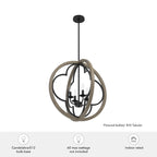 Suspension Hunter 24 Gablecrest à 4 lumières - Îlot de cuisine, salle à manger, entrée - Style campagnard, transitionnel, campagne française, aspect vieilli