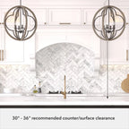 Suspension Hunter 24 Gablecrest à 4 lumières - Îlot de cuisine, salle à manger, entrée - Style campagnard, transitionnel, campagne française, aspect vieilli