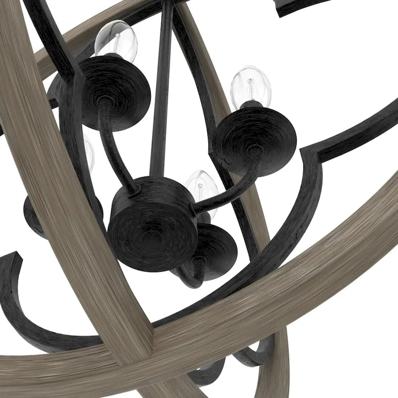 Suspension Hunter 24 Gablecrest à 4 lumières - Îlot de cuisine, salle à manger, entrée - Style campagnard, transitionnel, campagne française, aspect vieilli