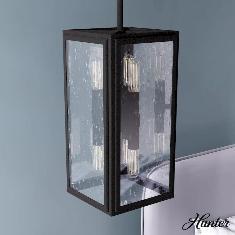 Hunter Felippe 6-Light Pendant w/Clear Seeded Glass, Modern Farmhouse, Industrial - Island, Dining, Entry, Bedroom, Hallway
