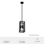 Suspension Hunter Felipe à 6 lumières avec verre clair bullé, style ferme moderne et industriel – Îlot, salle à manger, entrée, chambre, couloir