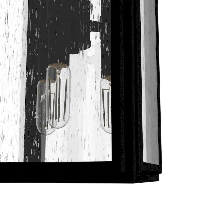 Suspension Hunter Felipe à 6 lumières avec verre clair bullé, style ferme moderne et industriel – Îlot, salle à manger, entrée, chambre, couloir