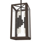 Suspension Hunter Felipe à 6 lumières avec verre clair bullé, style ferme moderne et industriel – Îlot, salle à manger, entrée, chambre, couloir