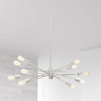 Suspension horizontale à 10 lumières incandescentes, blanc mat