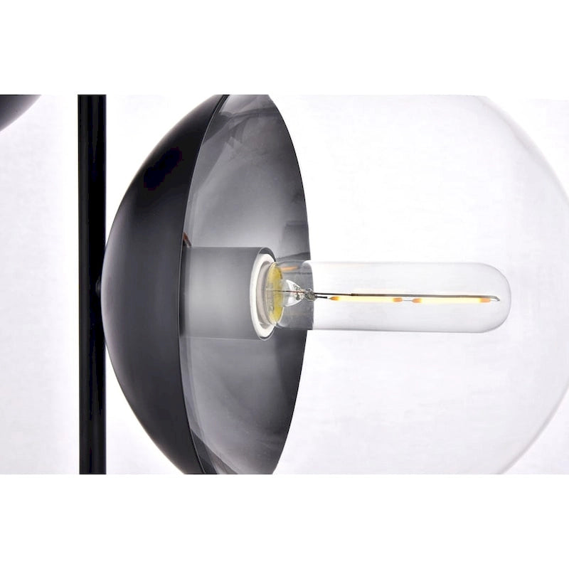 Suspension moderne à deux lumières de 43 cm (17 pouces) à double bulle avec verre transparent