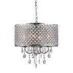 Lustre suspendu Lucilia 45,7 cm (18 pouces), style moderne-glamour, finition dorée polie, éclairage cristal, 4 lumières - Non disponible