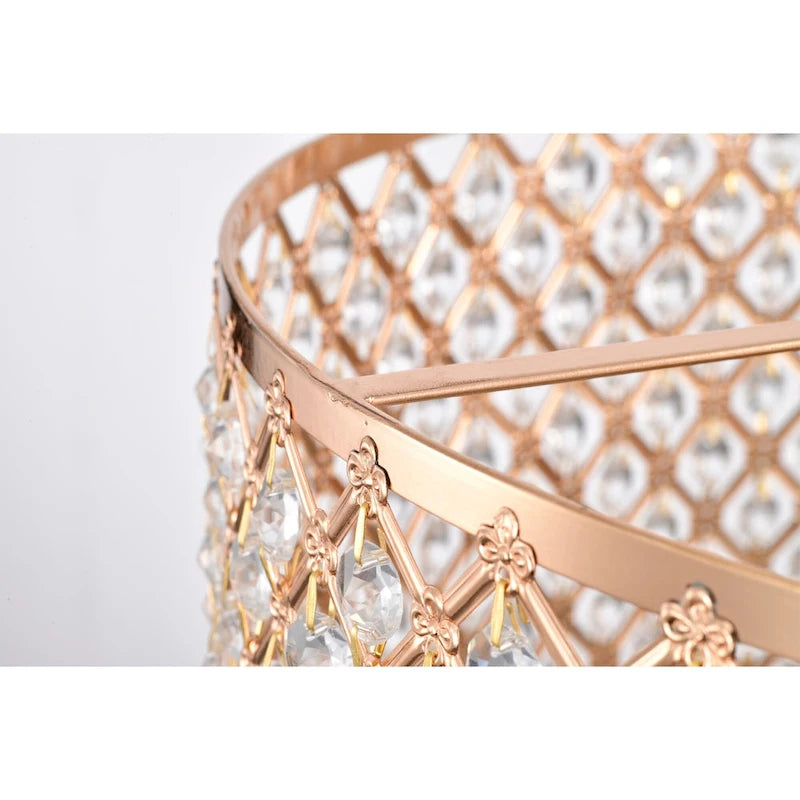 Lustre suspendu Lucilia 45,7 cm (18 pouces), style moderne-glamour, finition dorée polie, éclairage cristal, 4 lumières - Non disponible