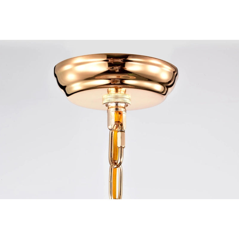 Lustre suspendu Lucilia 45,7 cm (18 pouces), style moderne-glamour, finition dorée polie, éclairage cristal, 4 lumières - Non disponible