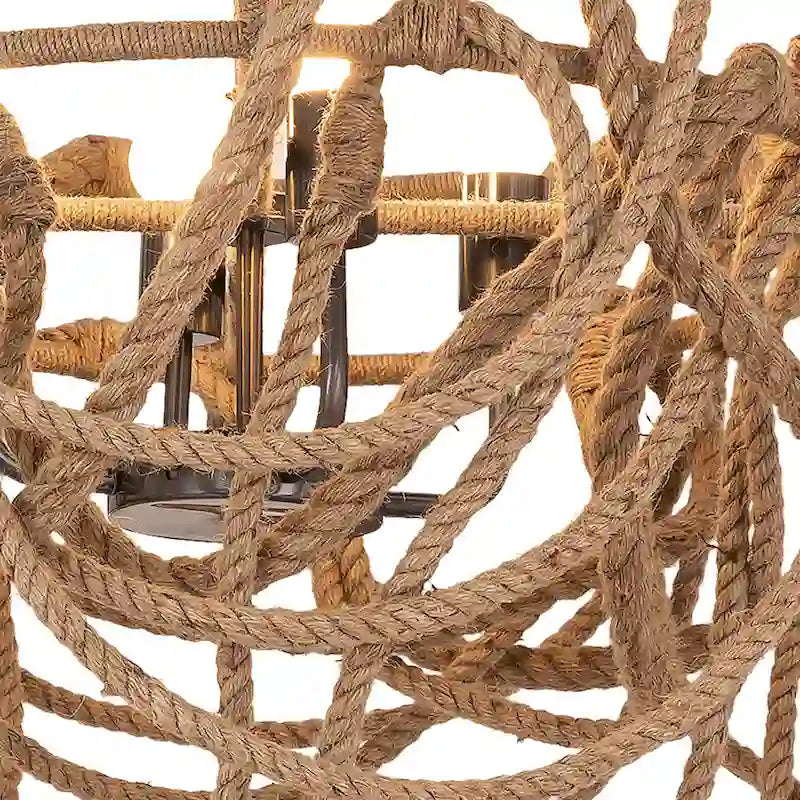 Suspension 4 lumières Elk Home Macon Natural en matériaux naturels