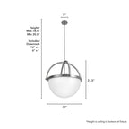 Suspension Hunter Wedgefield à 4 lumières - Salle à manger, Entrée - Géométrique - Transitionnel, Contemporain