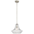 Kichler Lighting Everly Collection 1-light Brushed Nickel Pendant 12.5 inch Diameter