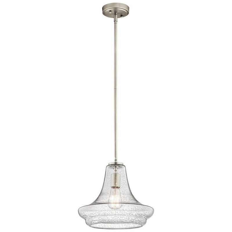 Kichler Lighting Everly Collection 1-light Brushed Nickel Pendant 12.5 inch Diameter