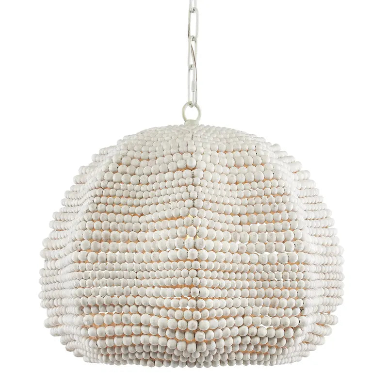 Currey & Company Octavia White Pendant - 16 h x 19 dia