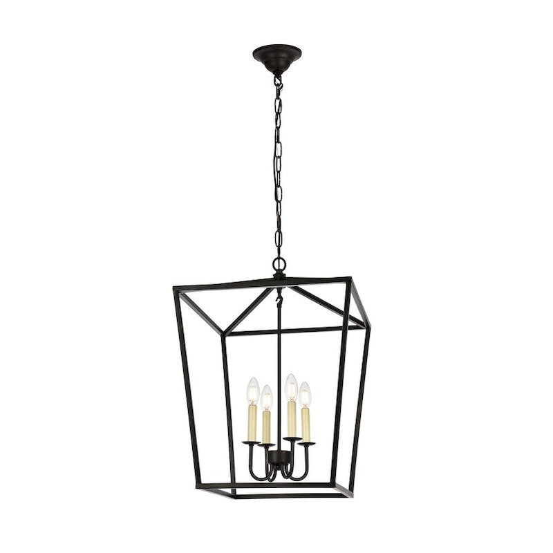 Suspension Elegant Lighting D17 H24,25 Lt:4 Finition noire - 17 po D x 17 po L x 24,25 po H