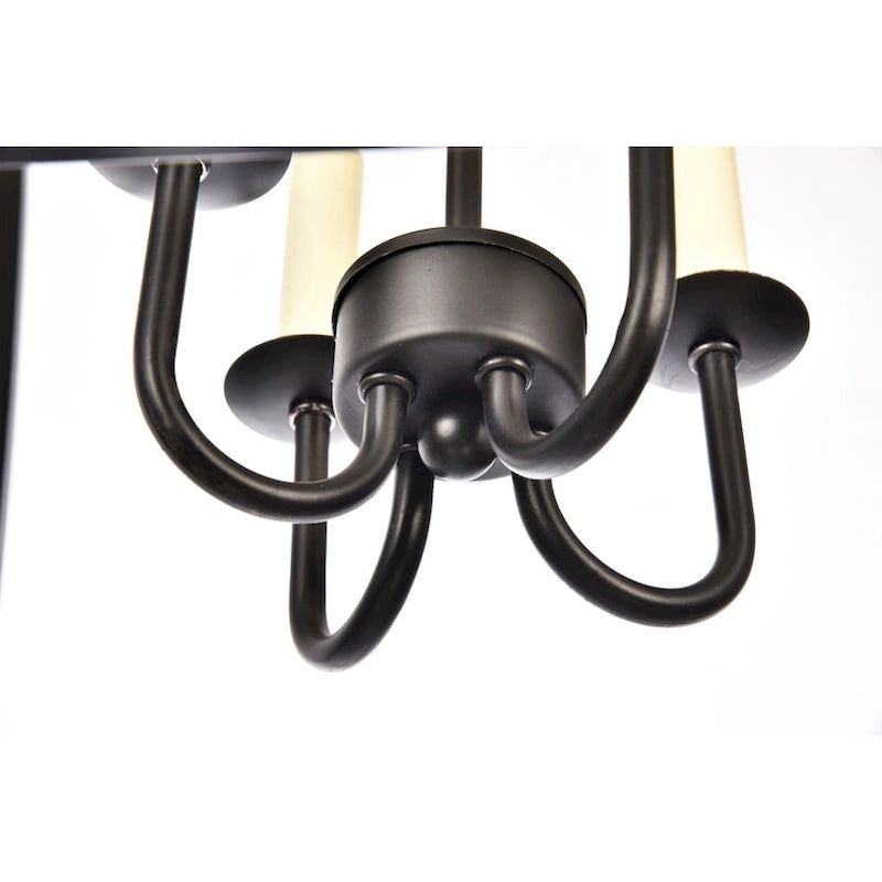 Suspension Elegant Lighting D17 H24,25 Lt:4 Finition noire - 17 po D x 17 po L x 24,25 po H