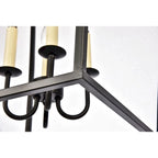 Suspension Elegant Lighting D17 H24,25 Lt:4 Finition noire - 17 po D x 17 po L x 24,25 po H