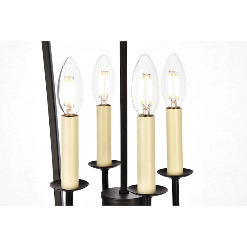 Suspension Elegant Lighting D17 H24,25 Lt:4 Finition noire - 17 po D x 17 po L x 24,25 po H