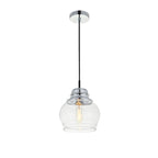 Suspension à une lumière avec verre transparent de 20 cm