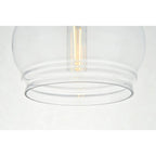 Suspension à une lumière avec verre transparent de 20 cm