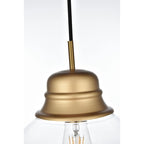 Suspension à une lumière avec verre transparent de 20 cm