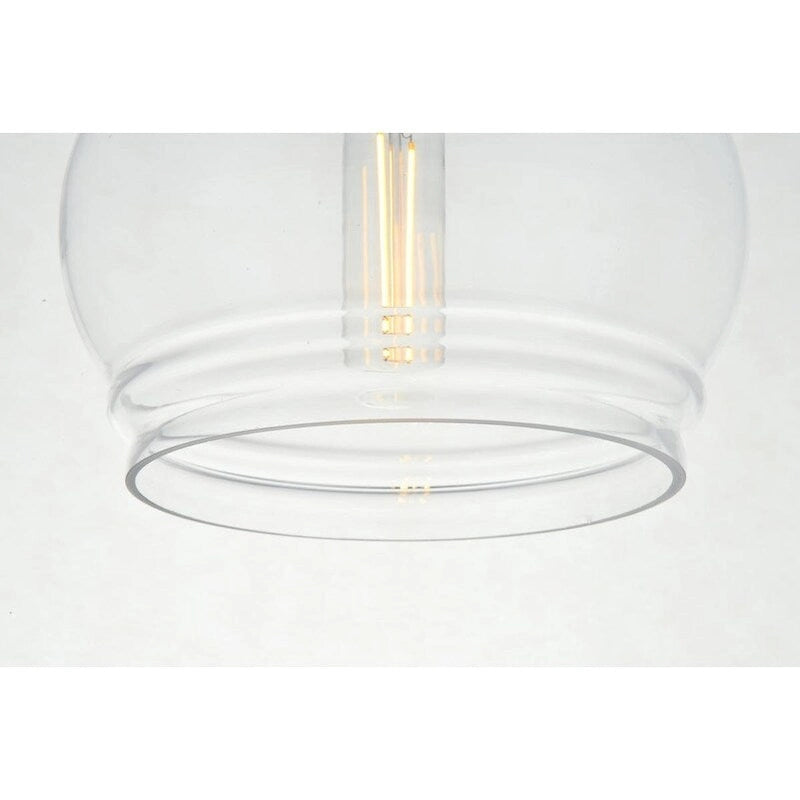 Suspension à une lumière avec verre transparent de 20 cm