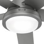 Ventilateur de plafond extérieur Hunter 52 Seawall avec kit d'éclairage LED, commande murale - Résistant à l'eau !