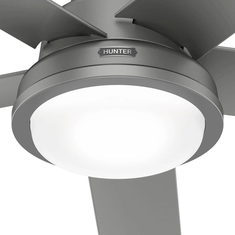 Ventilateur de plafond extérieur Hunter 52 Seawall avec kit d'éclairage LED, commande murale - Résistant à l'eau !