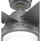 Ventilateur de plafond extérieur Hunter 52 Seawall avec kit d'éclairage LED, commande murale - Résistant à l'eau !