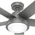 Ventilateur de plafond extérieur Hunter 52 Seawall avec kit d'éclairage LED, commande murale - Résistant à l'eau !