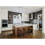 Suspension sphérique transparente en verre et métal à 3 lumières de 91 cm (36 pouces)