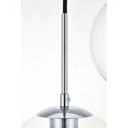 Suspension sphérique transparente en verre et métal à 3 lumières de 91 cm (36 pouces)