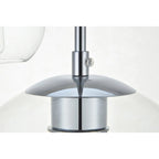 Suspension sphérique transparente en verre et métal à 3 lumières de 91 cm (36 pouces)