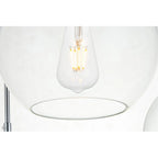 Suspension sphérique transparente en verre et métal à 3 lumières de 91 cm (36 pouces)