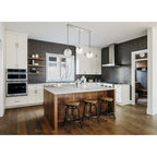 Suspension sphérique transparente en verre et métal à 3 lumières de 91 cm (36 pouces)