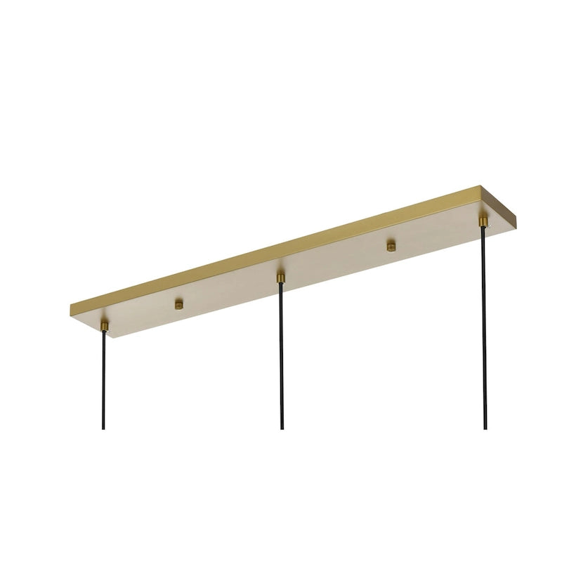 Suspension sphérique transparente en verre et métal à 3 lumières de 91 cm (36 pouces)