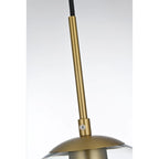 Suspension sphérique transparente en verre et métal à 3 lumières de 91 cm (36 pouces)