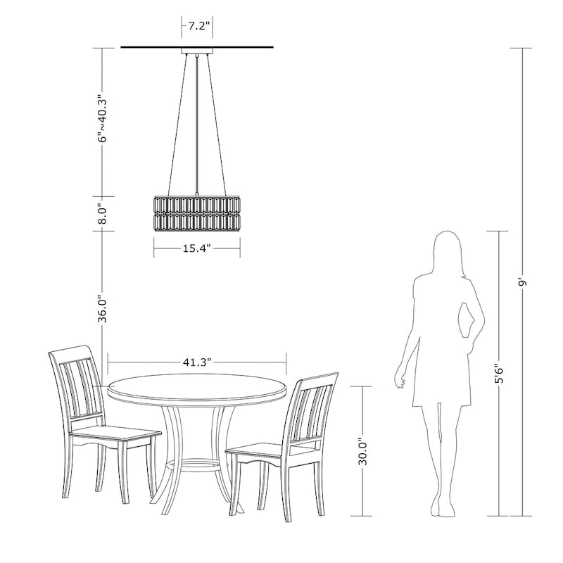 Lustre suspendu Justina à 3 lumières avec prisme en cristal noir antique