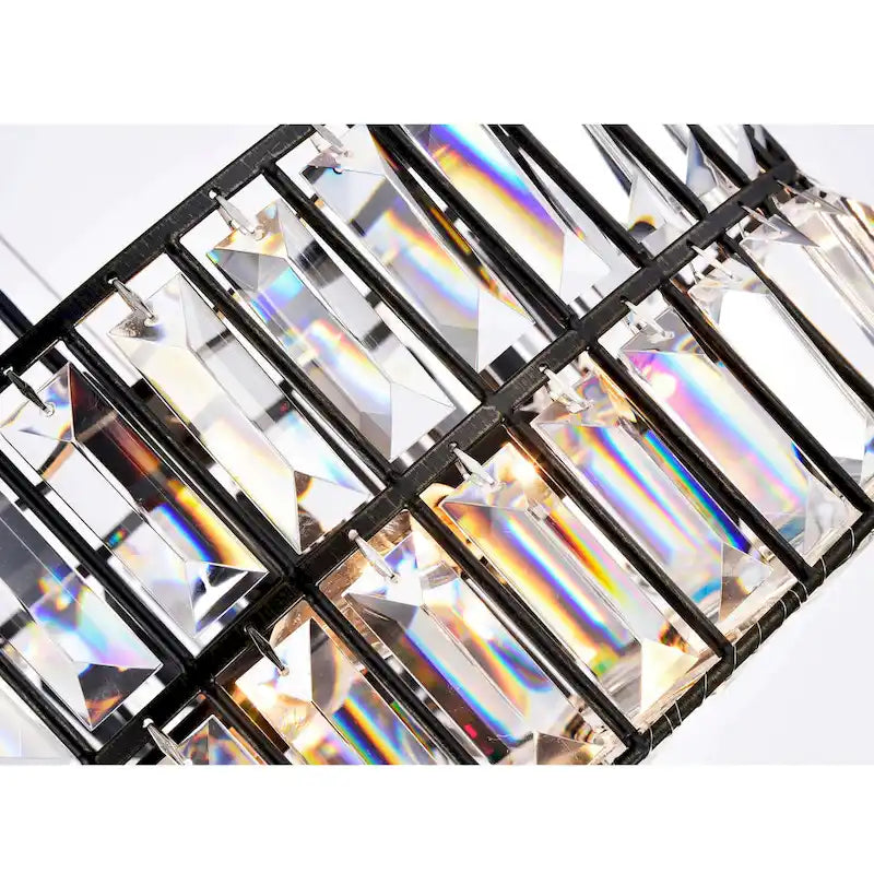 Lustre suspendu Justina à 3 lumières avec prisme en cristal noir antique