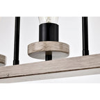 Îlot de cuisine Funa 30 pouces noir mat, hauteur réglable, avec 5 lumières