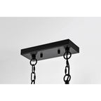 Îlot de cuisine Funa 30 pouces noir mat, hauteur réglable, avec 5 lumières