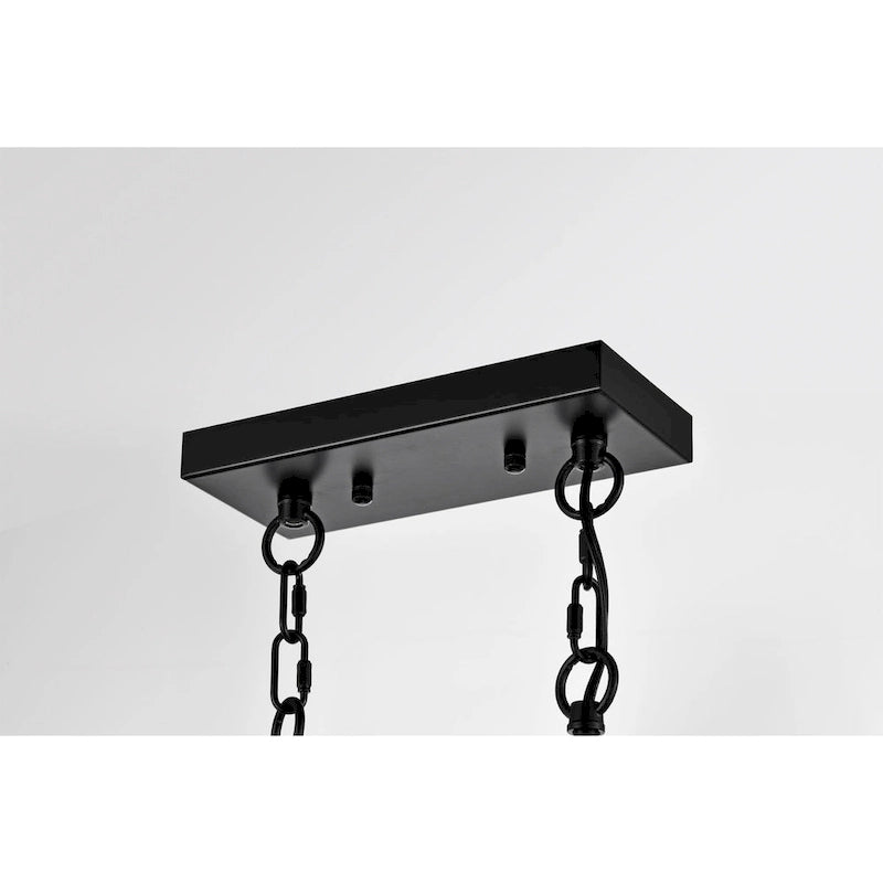 Îlot de cuisine Funa 30 pouces noir mat, hauteur réglable, avec 5 lumières