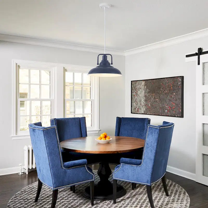 Suspension 60 W à une lumière avec abat-jour en forme de dôme pour îlot de cuisine, lustre semi-encastré classique pour salle à manger