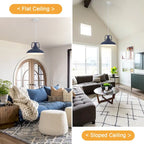 Suspension 60 W à une lumière avec abat-jour en forme de dôme pour îlot de cuisine, lustre semi-encastré classique pour salle à manger