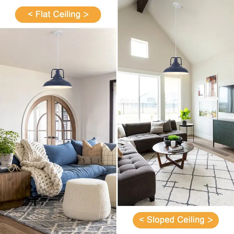 Suspension 60 W à une lumière avec abat-jour en forme de dôme pour îlot de cuisine, lustre semi-encastré classique pour salle à manger