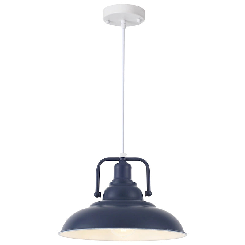 Suspension 60 W à une lumière avec abat-jour en forme de dôme pour îlot de cuisine, lustre semi-encastré classique pour salle à manger